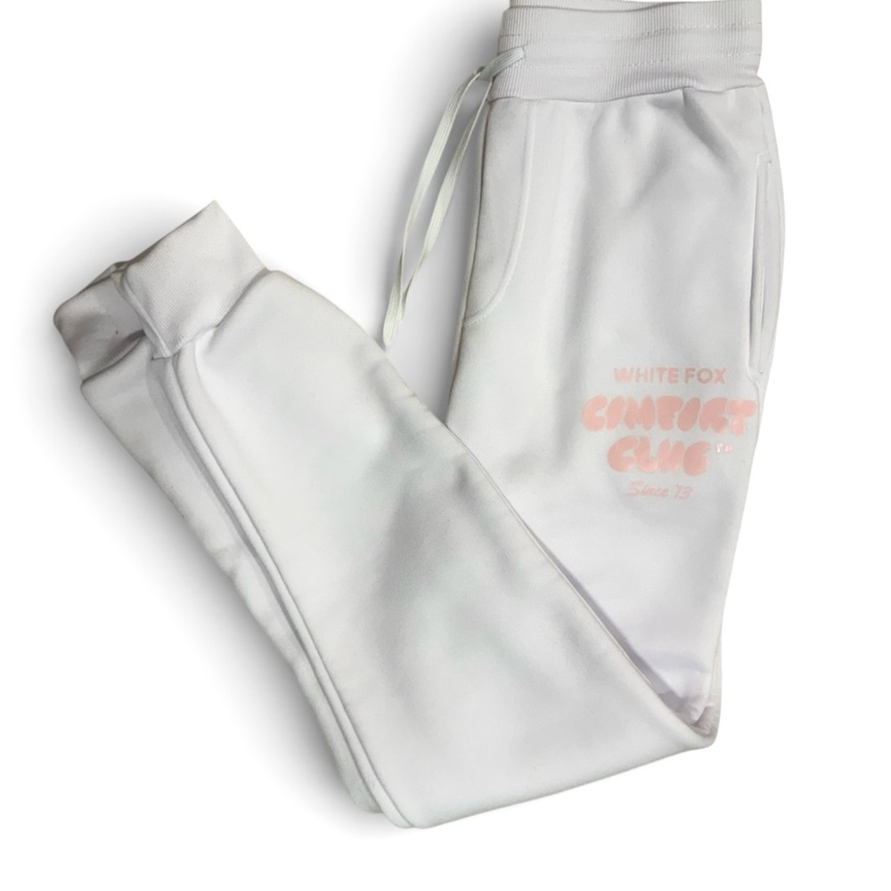 White Fox White and Pink Sweat Pants Size Small